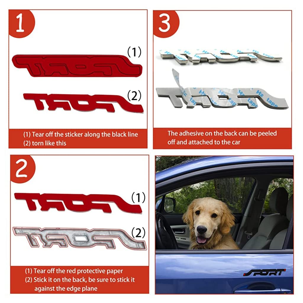 STHIRA 2pcs 3D Car Sticker Metal Car Sticker Black Sport Logo Metal Sticker for Car, Modification Car Waterproof Sticker Car Decor Sticker for Car Door, Door Handle, Car Tail