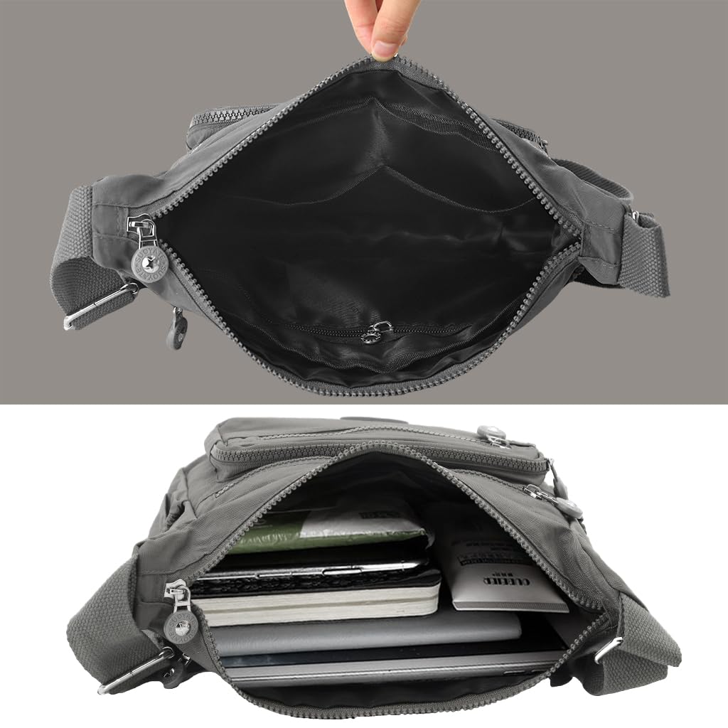 PALAY Women Crossbody Bag Waterproof Nylon Multi-layer Crossbody Bag Casual Satchel Bag Shoulder Bag Messenger Bag Travel Crossbody Bag Day Pack
