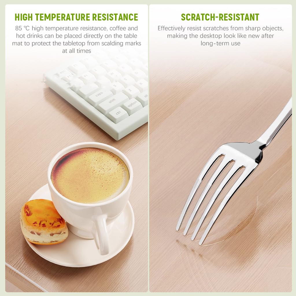 ZORBES Soft PVC Transparent Table Mat Thermal Insulation Waterproof Desk Protector Mat Table Cover Counttop Oil Mat Modern Round Corner 60cmx40cm Table Cover