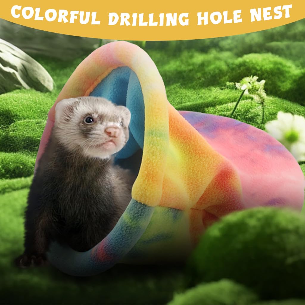 Qpets Hamster Cozy Cave Pet Sleeping Bag for Cage Winter Plush Warm Cozy Cave Fashion Color Warm Hiding Cave
