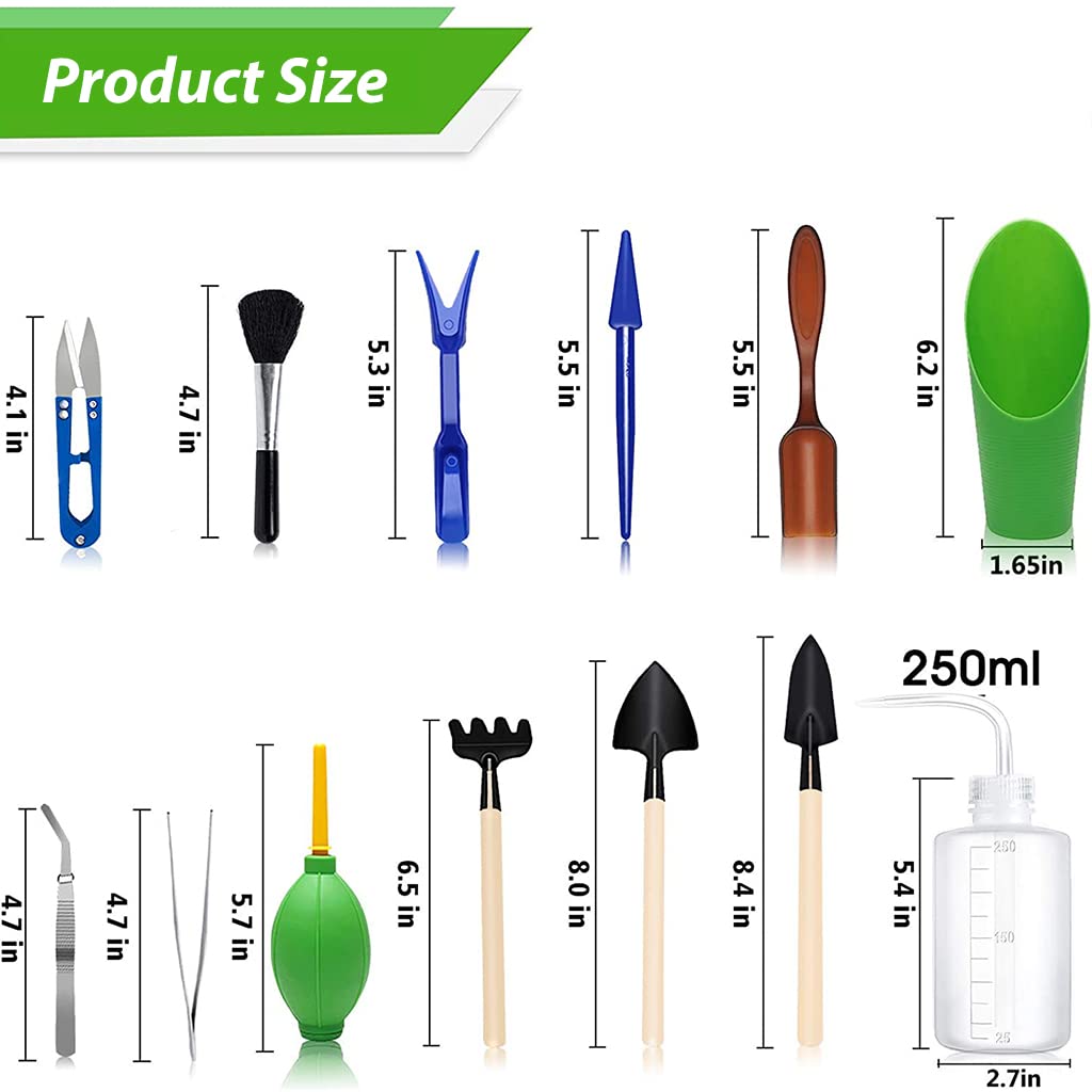 HASTHIP 13pcs Gardening Tools Kit, Plant Tools Kit for Home Gardening Agricultural Tools for Small Plants, Transplanting, Seedling, Succulent Planting
