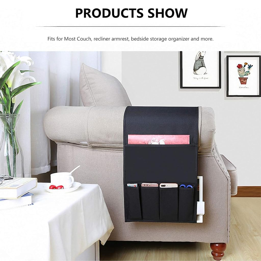 HASTHIP Armchair Caddy for Couch Remote Control Holder Recliner Armrest Organizer Non Slip Sofa Arm Chair Caddie Storage for Chair, Sofa, Bedside