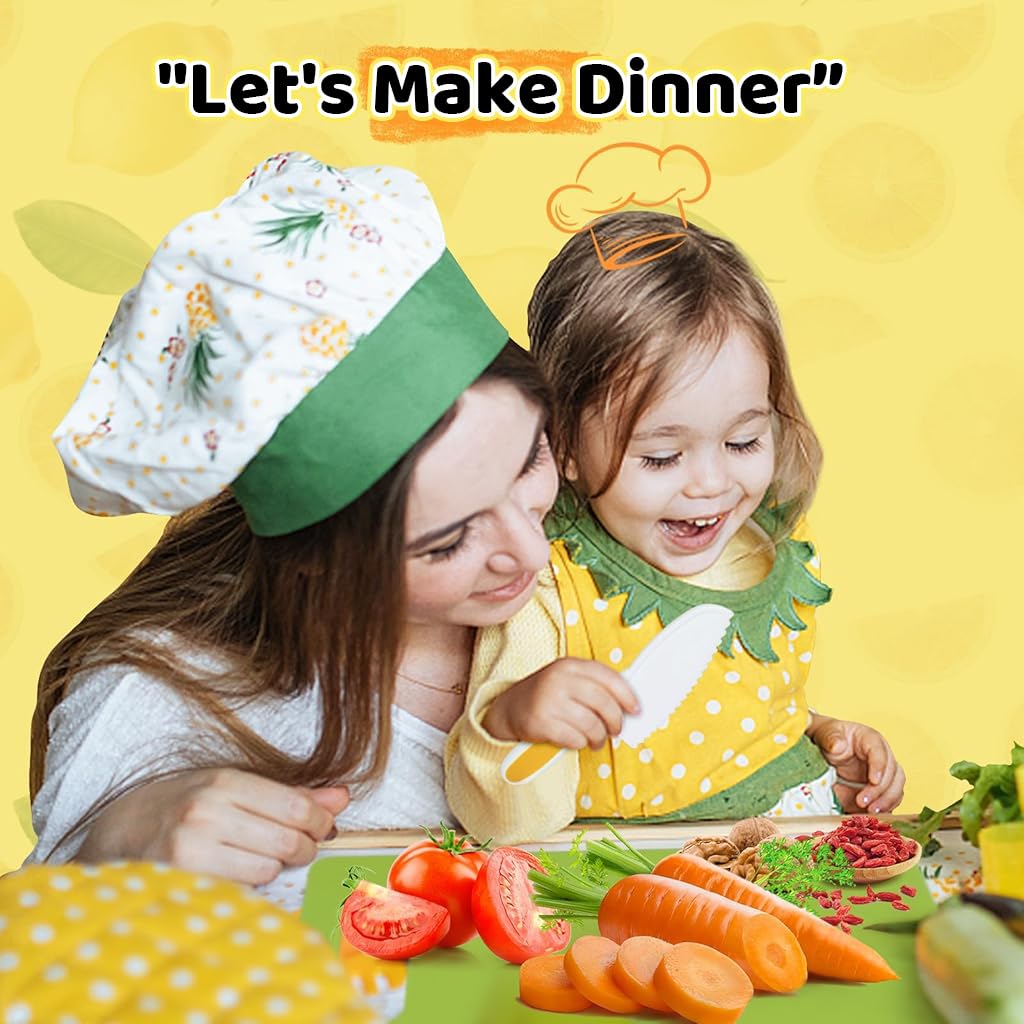 HASTHIP 27Pcs Kids Fruit Cutter Set Kids Kitchen Culinary Set Play House Kitchen Plastic Cutter Kids Hands-on Kitchen Toy with Cutters, Cake Mold Cutting Board, Peeler, Safety Gloves