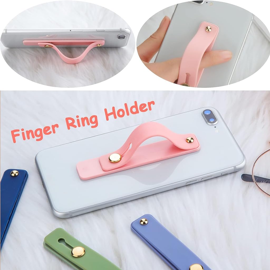ZORBES Self-Adhesive Phone Grip Holder Silicone Mobile Finger Grip Holder Phone Holder for Hand Finger Grip Mobile Holder Phone Back Holder Mobile Back Holder Grip for Most Smartphones, 5 Colors