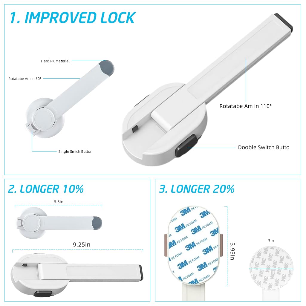 SNOWIE SOFT Toilet Seat Lock Child Proof Toilet Lock for Toilet Lid Baby Safety Products Prevent Baby from Pinching Hands Universal Utility Toilet Accessories