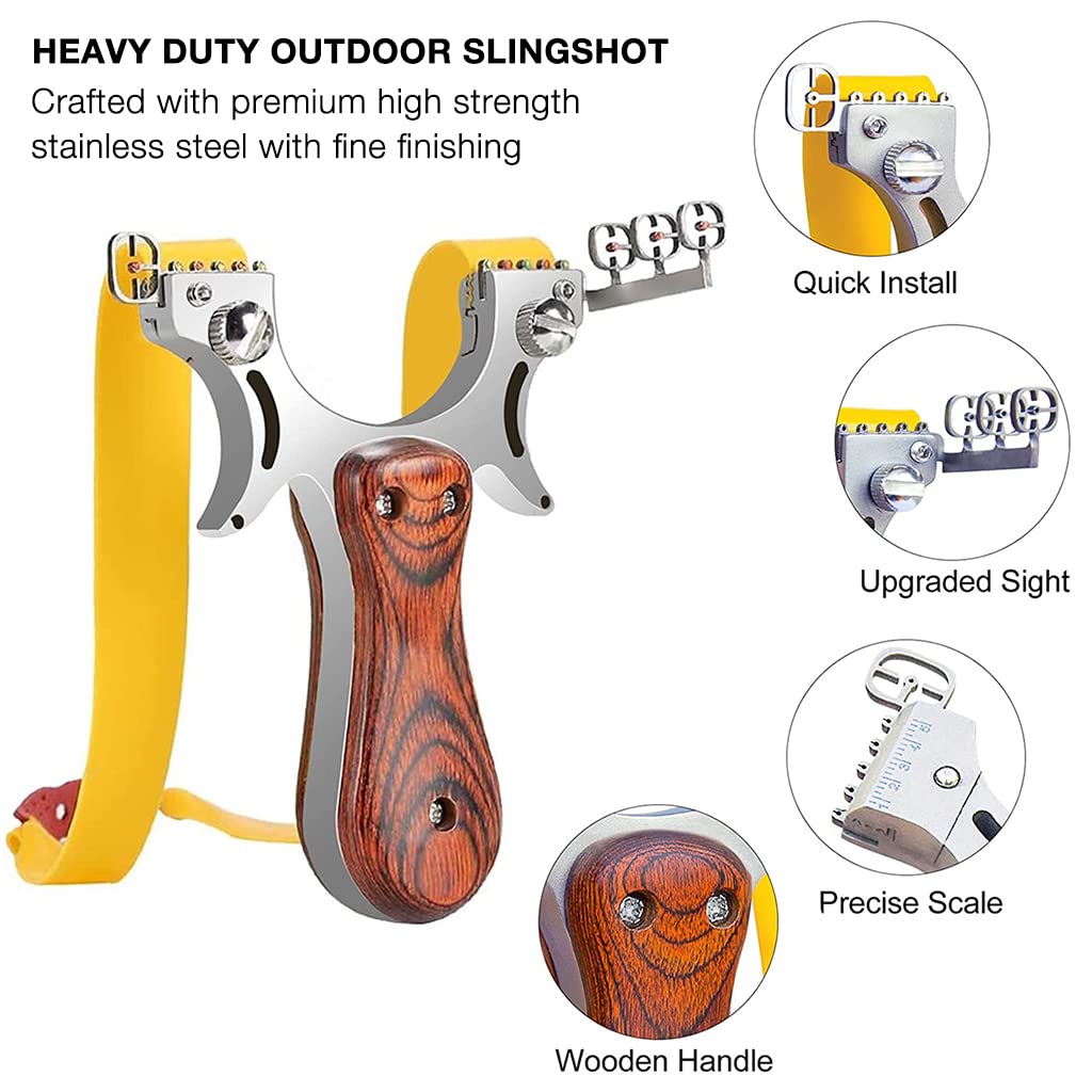 Proberos Slingshots Kit with 1.2mm Extra Thick Flat Bands, High Catapult for Adults Beginner Youth for Outdoor Games, Outdoor Toys