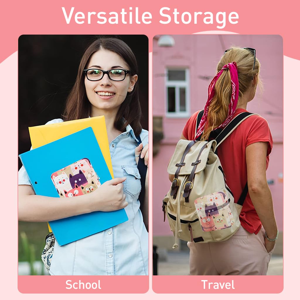 PALAY Sanitary Pads Storage Pouch Cartoon Canvas Zipper Pouches Storage Pouches Coin Bags Multi-purpose Cartoon Canvas Zipper Pouches Makeup Pouches
