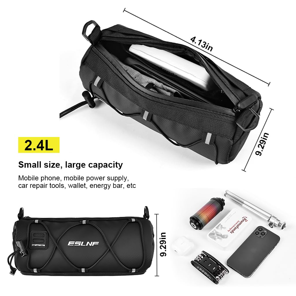 Proberos Bicycle Waterproof Bag, Bike Rear Rack Bag, Large Capacity Rear Rack Bag, Reflective Strip Design with Handle & Adjustable Fastening Strap (8L)