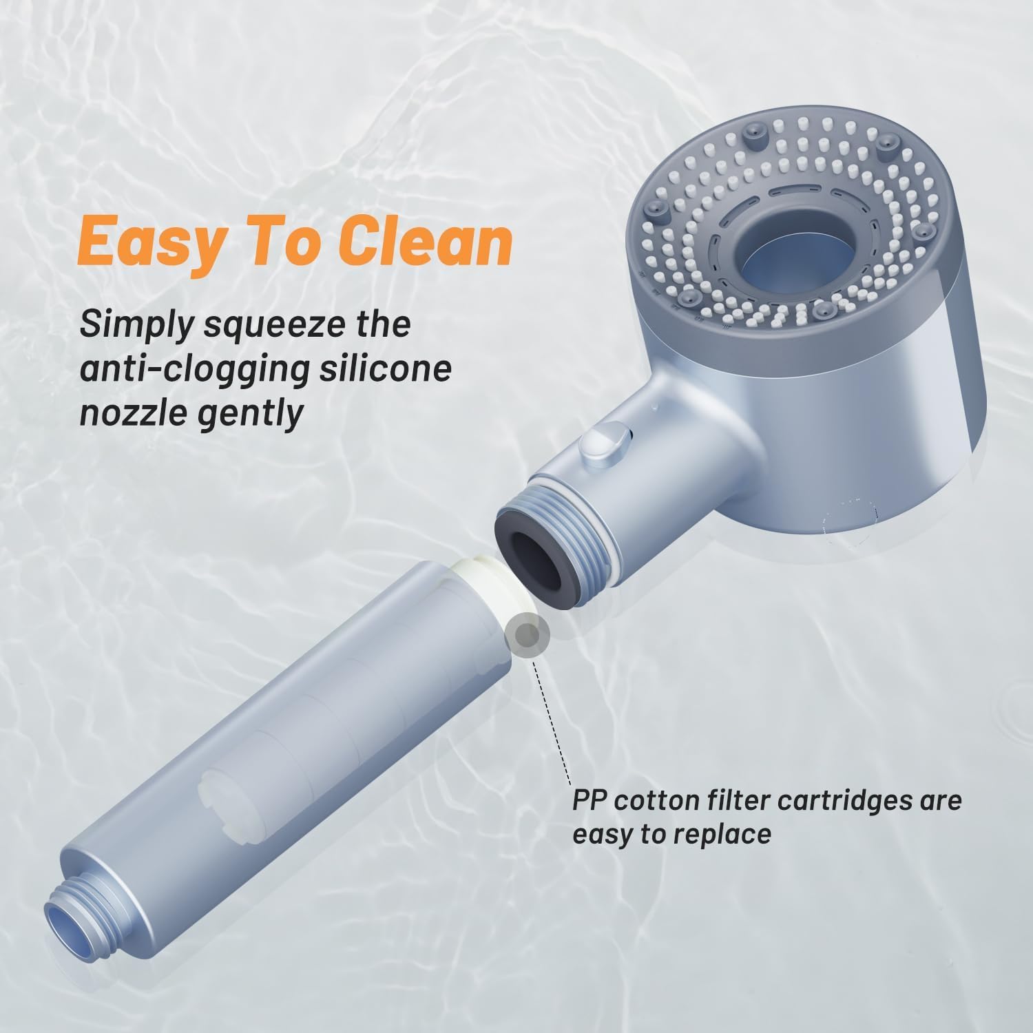 Serplex Shower Head with 5 Spray Modes and Pause Switch, High Pressure Handheld Shower Head, Hand held Shower with ON/OFF Pause Switch, High Pressure Shower Head Set with Hose & Bracket