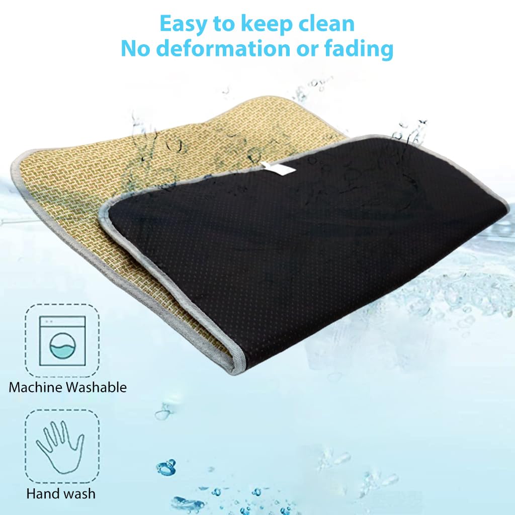 Qpets Dog Cat Summer Mat & Sleeping Pad Rattan Pad Cool Summer Pad Sleeping Pet, Anti-scratch Summer Sleeping Pad, Waterproof Bottom, Easy to Clean (55*75CM)