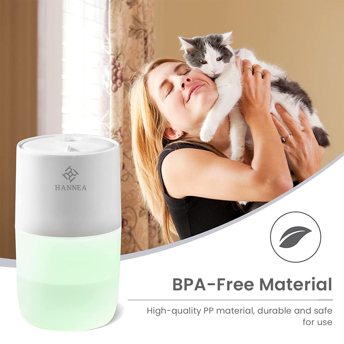 HANNEA Humidifier For Room Cold And Cough, 20Db Silent Jellyfish Spray Air Humidifier 7-Color Light Aroma Diffuser Cool Mist Humidifier With 2 Modes For Bedroom, Living Room, Office, Car, 360 Ml