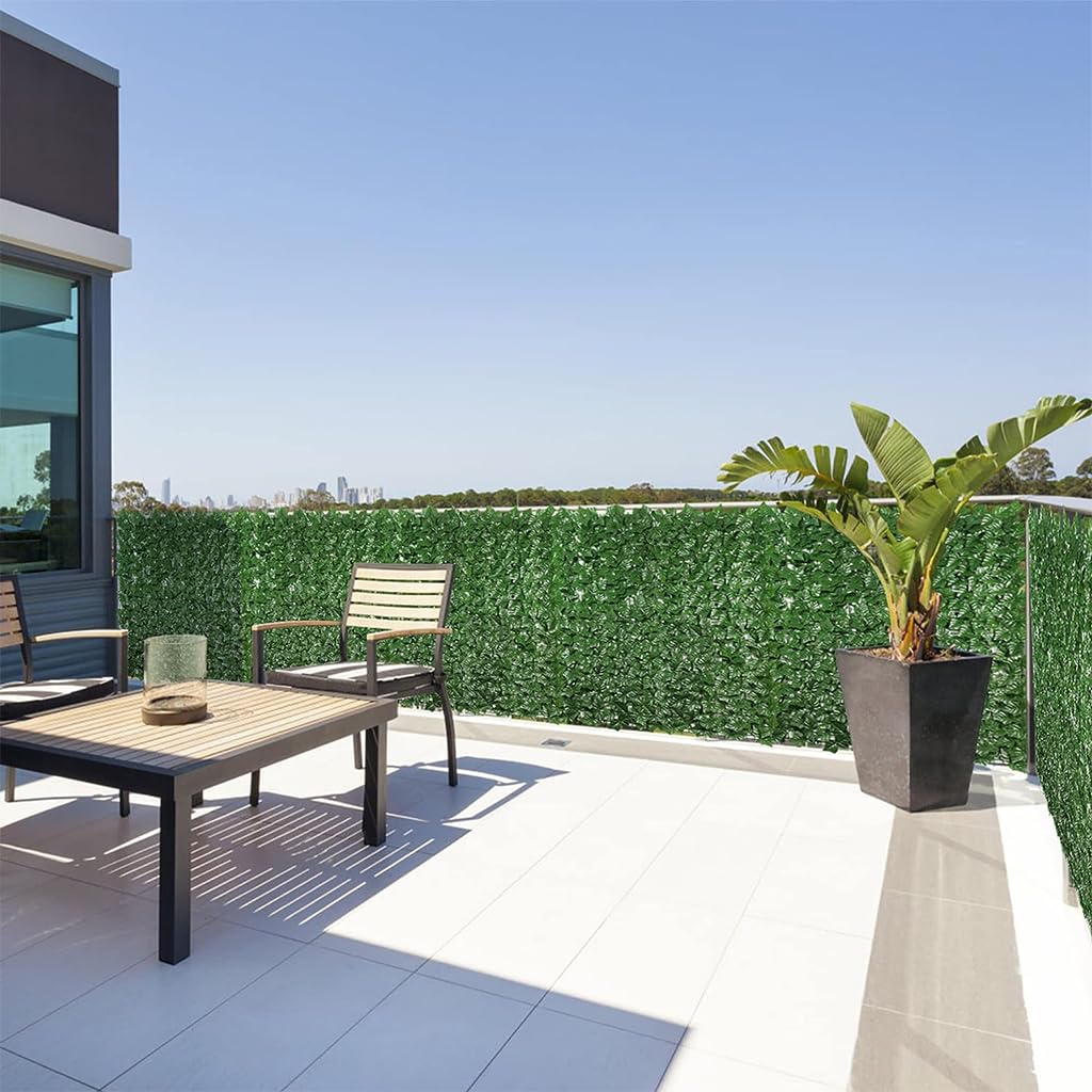 HASTHIP 1*3m Artificial Grass Trellis for Garden Outdoor Indoor Decoration, Garden Fence, Faux Ivy Fencing Panel, Artificial Hedge Green Wall Grass Leaves