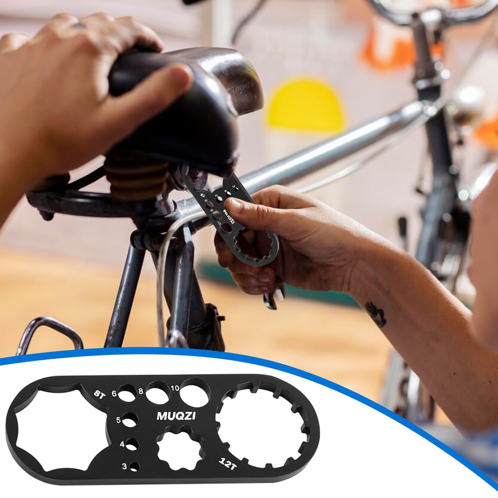 Proberos Bicycle Fork Cap Wrench 3.93 inches Pocket Multi Wrench Tool Bike Front Fork Shoulder Caps Wrench, Multifunctional Aluminum Alloy Bike Maintenance Tool Spanner