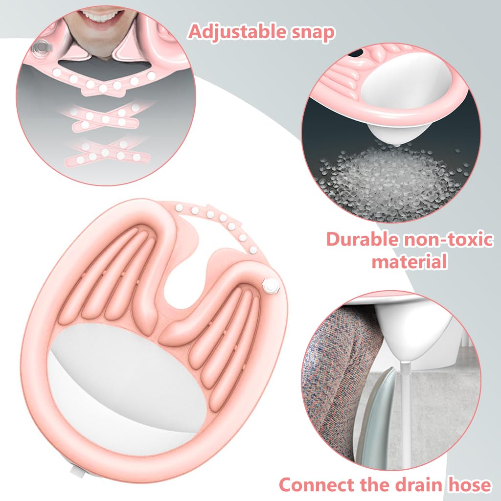 PALAY Inflatable Hair Washing Basin Rinse with Drain Pipe Hair Washing Basin for Adult, Bedridden Patients, Elderly, Pregnant Women, Adjustable Wearable Lightweight Inflatable Hair Washing Basin