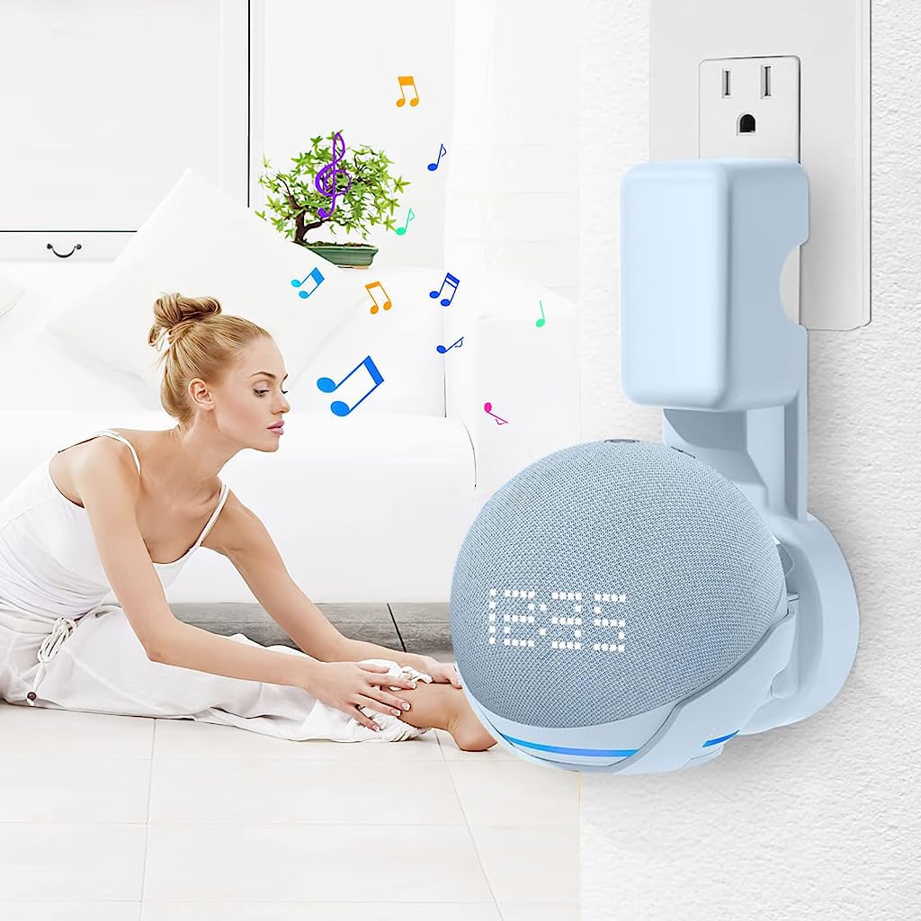 ZORBES Wall Mount for Alexa Echo Dot, Outlet Hanger Stand for Echo Dot (5th & 4th Gen) Alexa Echo Dot Holder with Cable Management, Alexa Wall Mount Alexa Echo Dot Accessories (Holder Only)