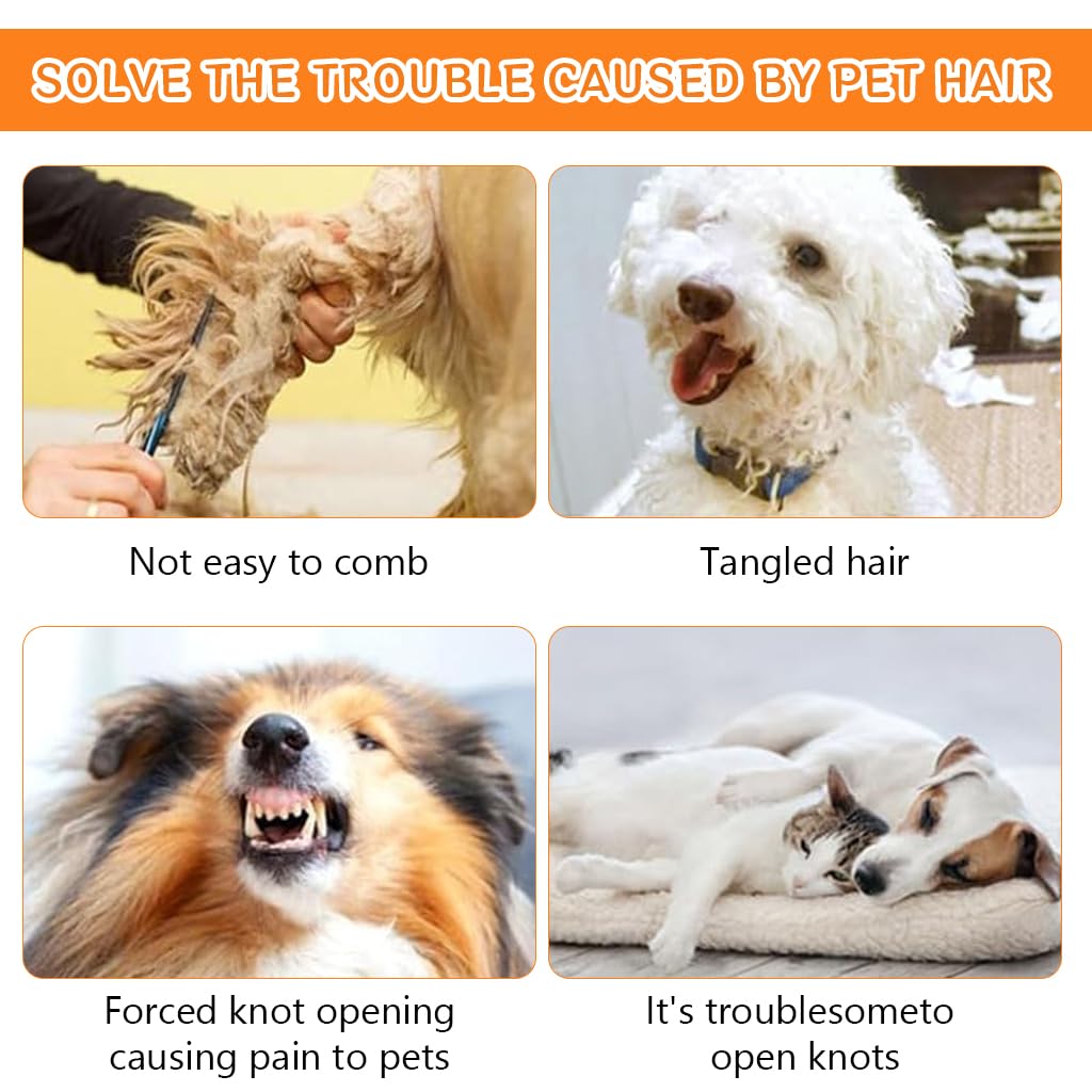 Qpets Pet Knotting Comb for Dog, Dog Comb Pet Grooming Brush Cat Combs Dematting Tools Knotting Comb for Cats No Hurt Dogs Brush for Hair Remover