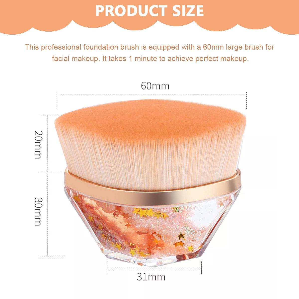 MAYCREATE Foundation Brush Flat Top Liquid Powder Makeup Brush Kabuki Face Blush Brush for Liquid & Cream, Flawless Blending Make Up Brush with Case