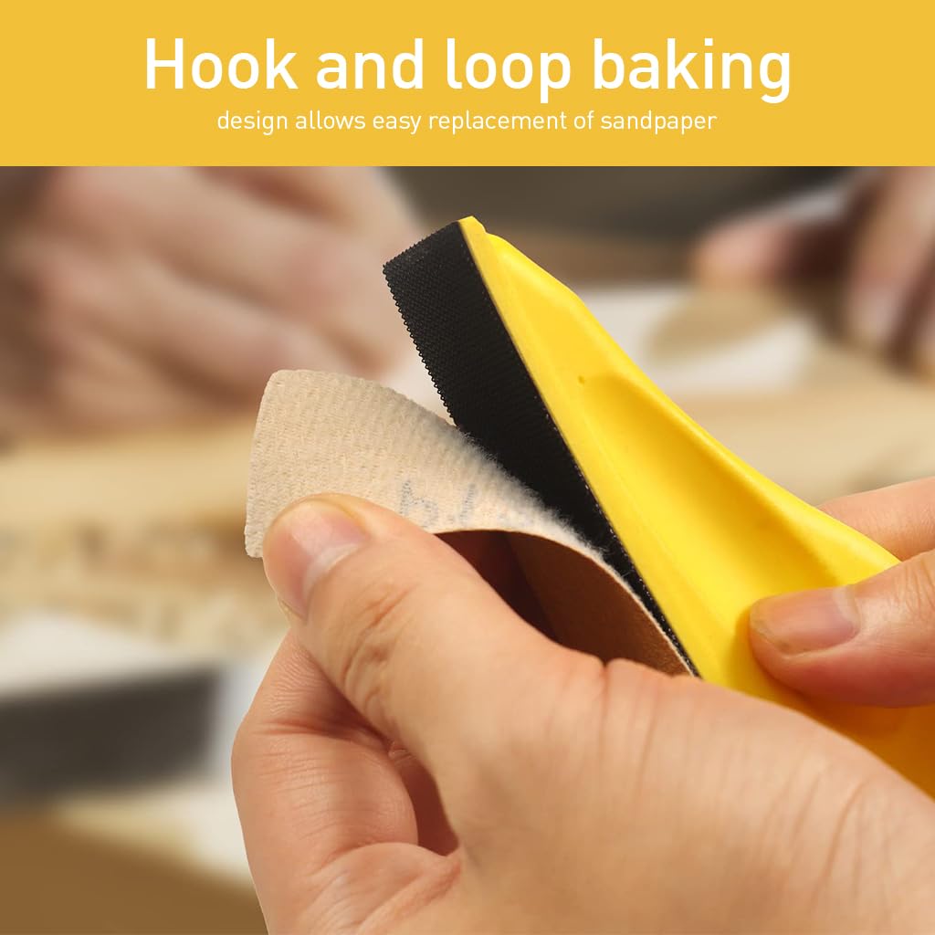 Serplex 50 Sheet Sandpaper Strips & Sandpaper Holder Hook and Loop Sandpaper Strips Mixed Grit Sandpaper Strips 80 to 400 Grit Sandpaper Strips for Wood Working, Polishing