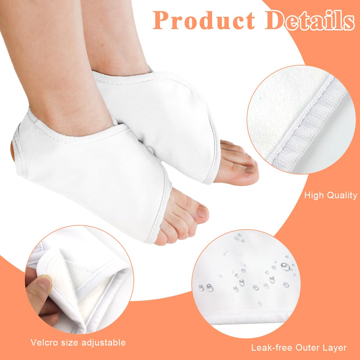 HANNEA 2Pcs Castor Oil Pack Wrap for Ankle, Reusable Castor Oil Pack Wrap for Feet Castor Oil Compress for Women & Men Ankle Support Plantar Fasciitis Relief