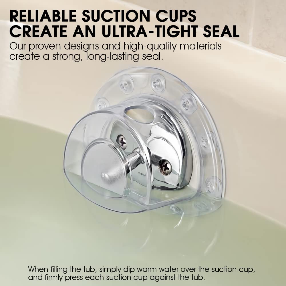 HASTHIP Overflow Drain Cover for Tub, Drain Block, Water Stopper Plug, Bath Essentials for Women, Suction Cup Seal, Best Gifts for Mom, Spa & Bath Accessories, 4 Diameter, Clear