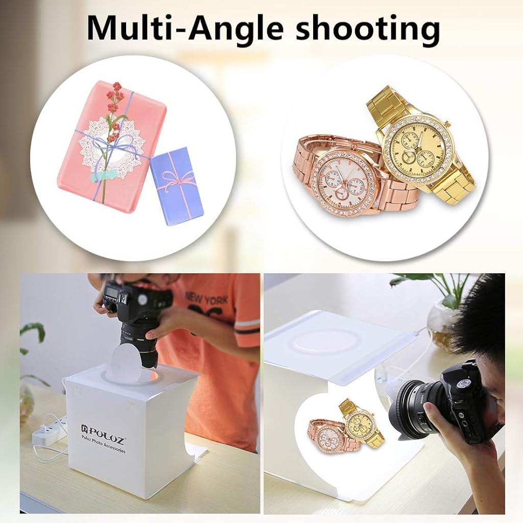 Verilux® Mini Portable Photo Studio Box, Portable Photo Studio Box for Jewellery and Small Items Portable Folding Photography Studio Box Booth Shooting Tent Kit(9.1inch