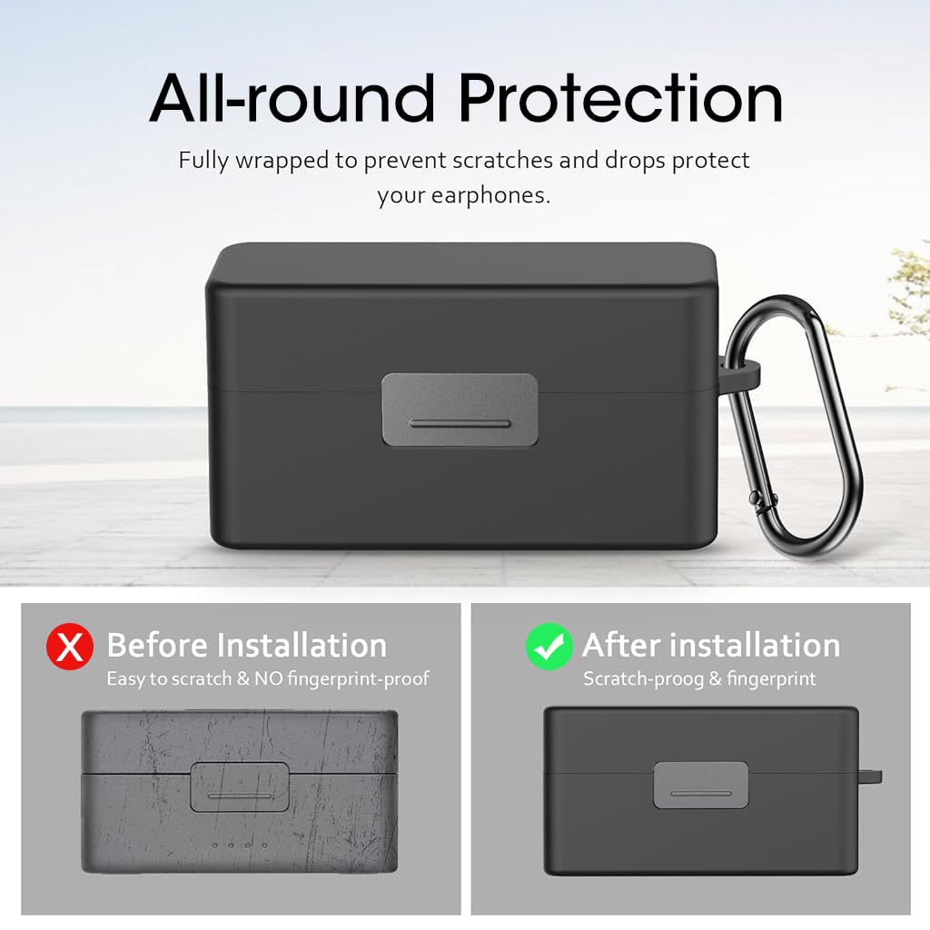 ZORBES Charging Box Case Protective Cover Sleeve for DJI Mic 2, Silicone Cover with Carabiner, Fully Protected Cover Anti-scratch Waterproof Silicone Skin Cover for DJI Mic 2 Wireless Microphone