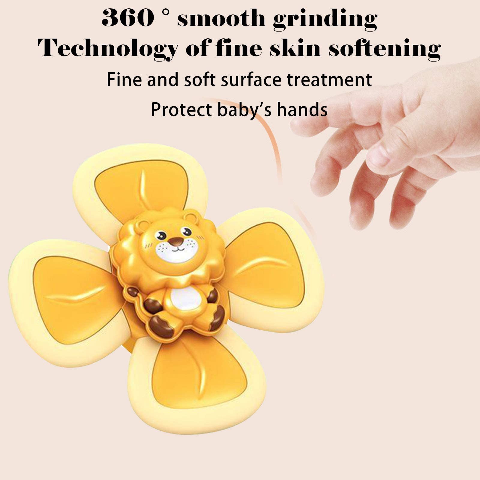 PATPAT 3 Pack Suction Cup Toys for Baby 6 - 24 Months Cartoon Pop It Top Toy Bath Toys Suction Cup Design for Baby Dining Chair Bathing, Travelling, Finger Toy Baby Distraction Toys