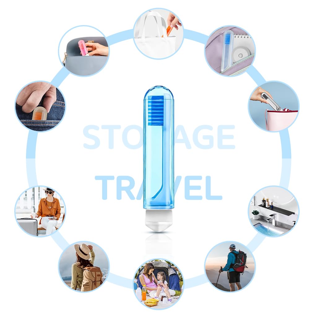 HANNEA® 6Pcs Travel Toothbrush, Folding Mini Toothbrush with Toothbrush Case Soft Potable Travel Size Toothbrush Individually Wrapped Small Toothbrush for Travel Camping