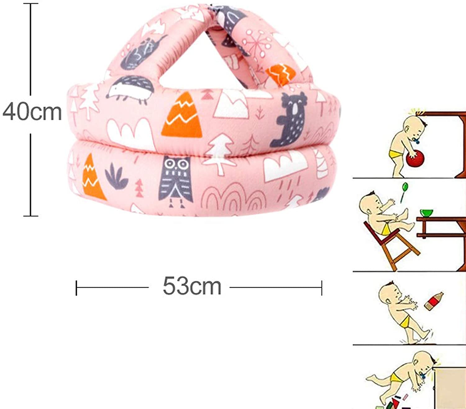 SNOWIE SOFT Baby Safety Helmet with Adjustable Size, Baby Learn to Walk Or Run Soft Safety Helmet, Infant Anti-Fall Anti-Collision,for Baby Months~5 Years Old (Multi-Colour 2)