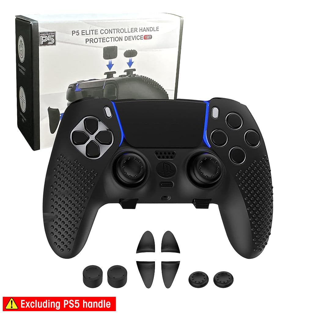 ZORBES Silicone Cover for PS5 DualSense Edge Wireless Controller with Touchpad Protector Anti-Slip Controller Cover for PS5 Edge Controller with Thumb Grips and Extenders, No Includes Controller