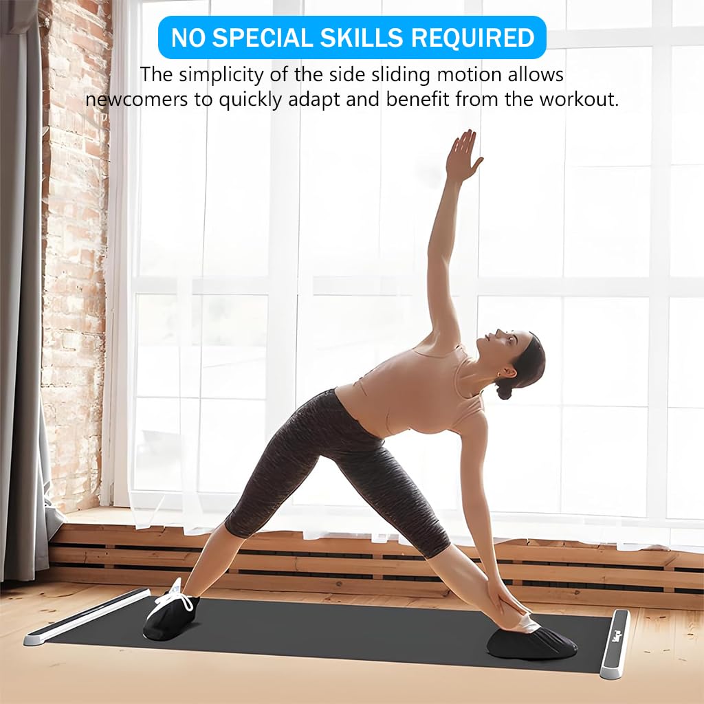 Proberos Slide Board Mat Fat Burning 6.5ft Sliding Training Mat with Professional Sliding Boots Sliding & Storage Bag Sliding Practice Mat Leg Strength Anti-slip PVC Sliding Training Mat