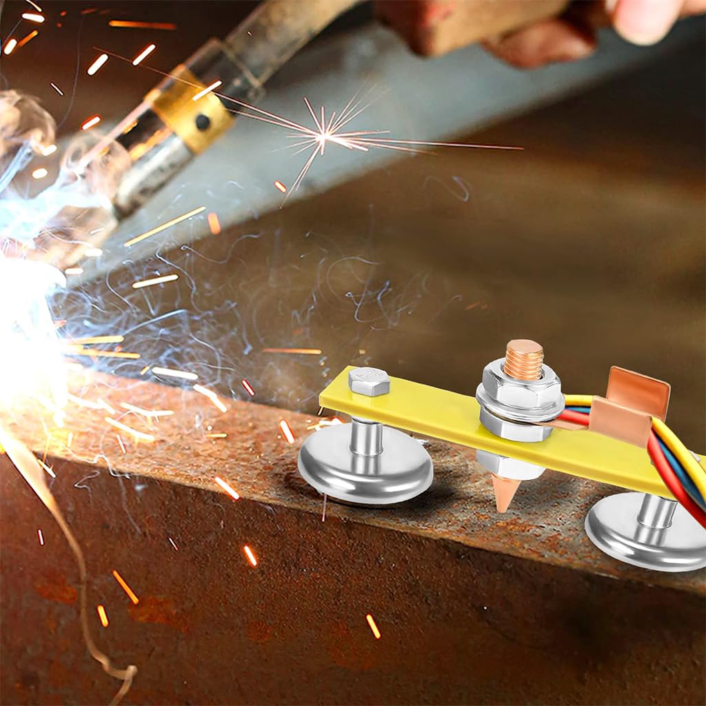Serplex Welding Support Ground Clamp Tools, Welding Machine Double Single Welding Magnet Head, Strong Magnetism Large Suction, Copper Tail Welder Stability Clamps