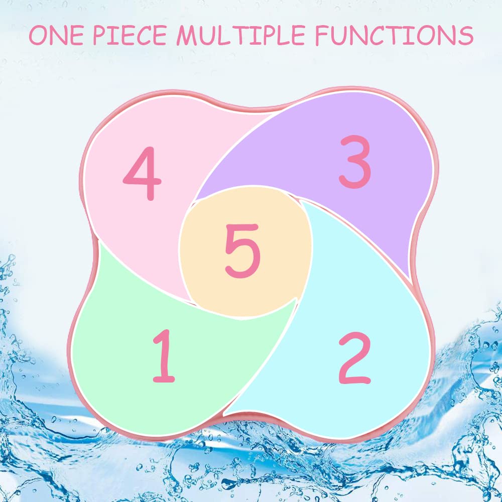MAYCREATE Makeup Brush Cleaning Pad with Suction Cup Design Portable Silicone Brush Scrubing Pad,Removing Residual Powder and Makeup Fundation-Pink
