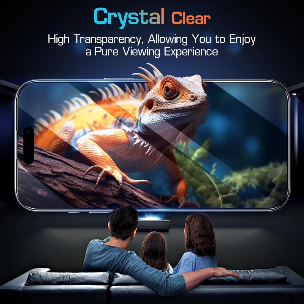 ZORBES 2pcs HD Screen Protector for i Phone 16 Pro Max 6.9'' HD Tempered Glass Screen Protector with Installation Assistant Anti-glare Screen Protector for i Phone 16 Pro Max