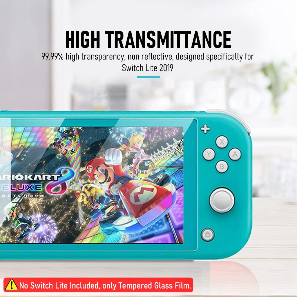 ZORBES 3 Packs Switch Lite Screen Protector, Tempered Glass Screen Protector for Switch Lite 2019, Anti-scratch HD Tempered Glass Film Screen Protection Anti-Glare Protection Film, Not Included Switch Lite