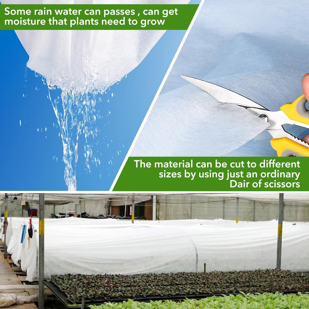 HASTHIP 2*5m Plant Covers for Plants Freeze Protection, Reusable Frost Cover Plants Blanket for Winter, Floating Row Fabric Cover for Vegetables, Insect Protection, Sunscreen, Season Extension