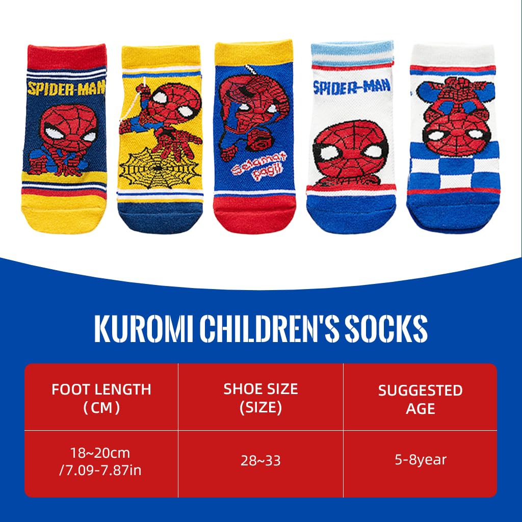 PALAY 5 Pairs Kids Socks Girls Socks Breathable Cotton Mesh Socks Home Socks Cartoon Kuro mi Cotton Socks for Girls 6-8 Years Old