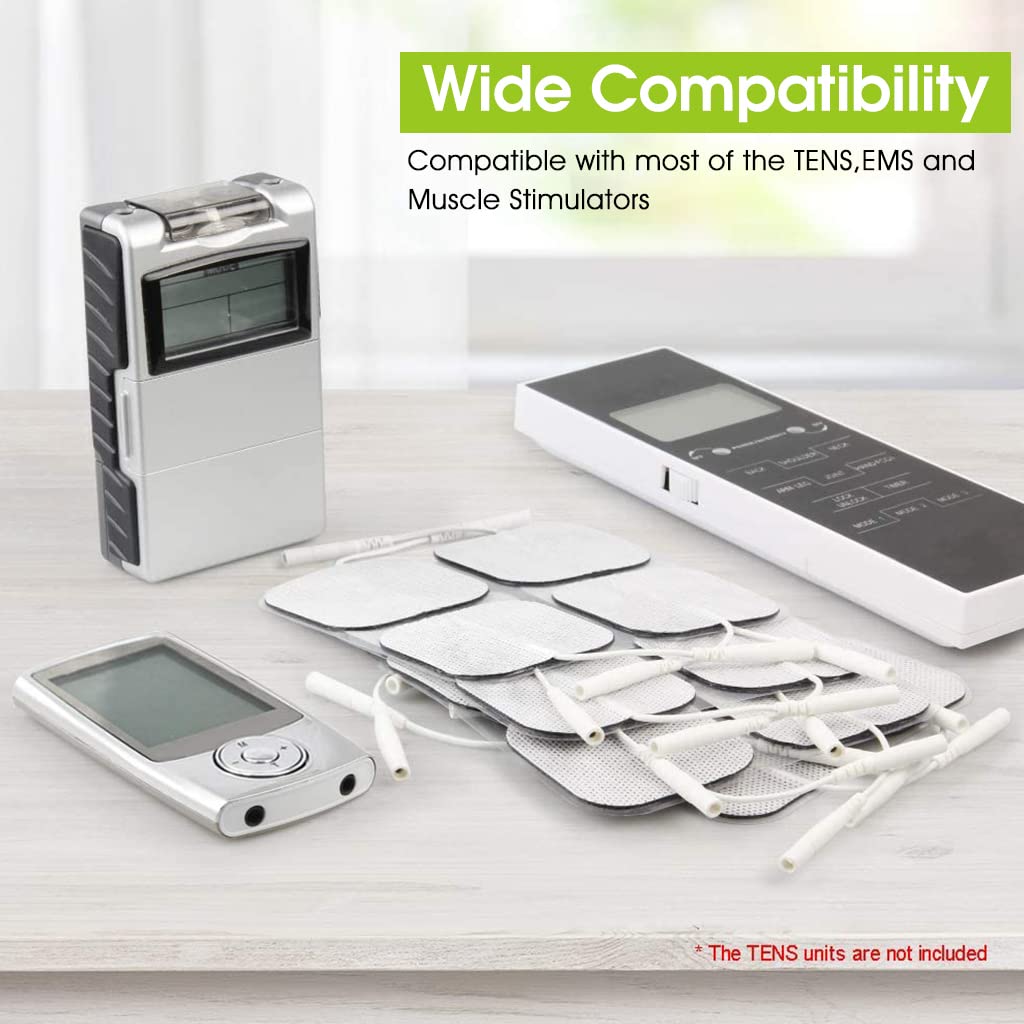 HANNEA 12pcs Electrode Pads TENS Unit Pads, 2'' Electrode Replacement Patches with Upgraded Self-Stick Performance and Non-Irritating Design for Electrotherapy
