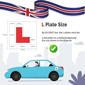STHIRA® 4PCS Magnetic Learning Sticker for Car 7 Inch Reflective L Board for Driver Vehicle Safety Night Safe Learner Easy Reusable Driving Practice Test