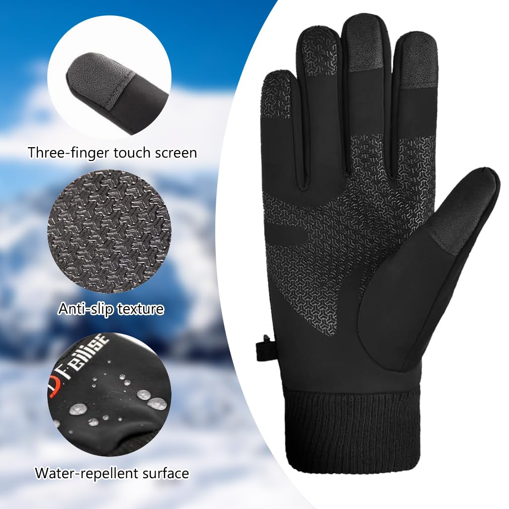 Proberos Touch Screen Motocross Racing Gloves,Cycling Gloves,Non-Slip,Waterproof,Thickened Fishing Cycling Gloves,Breathable Lightweight,Autumn and Winter Outdoor Cycling Sports.M