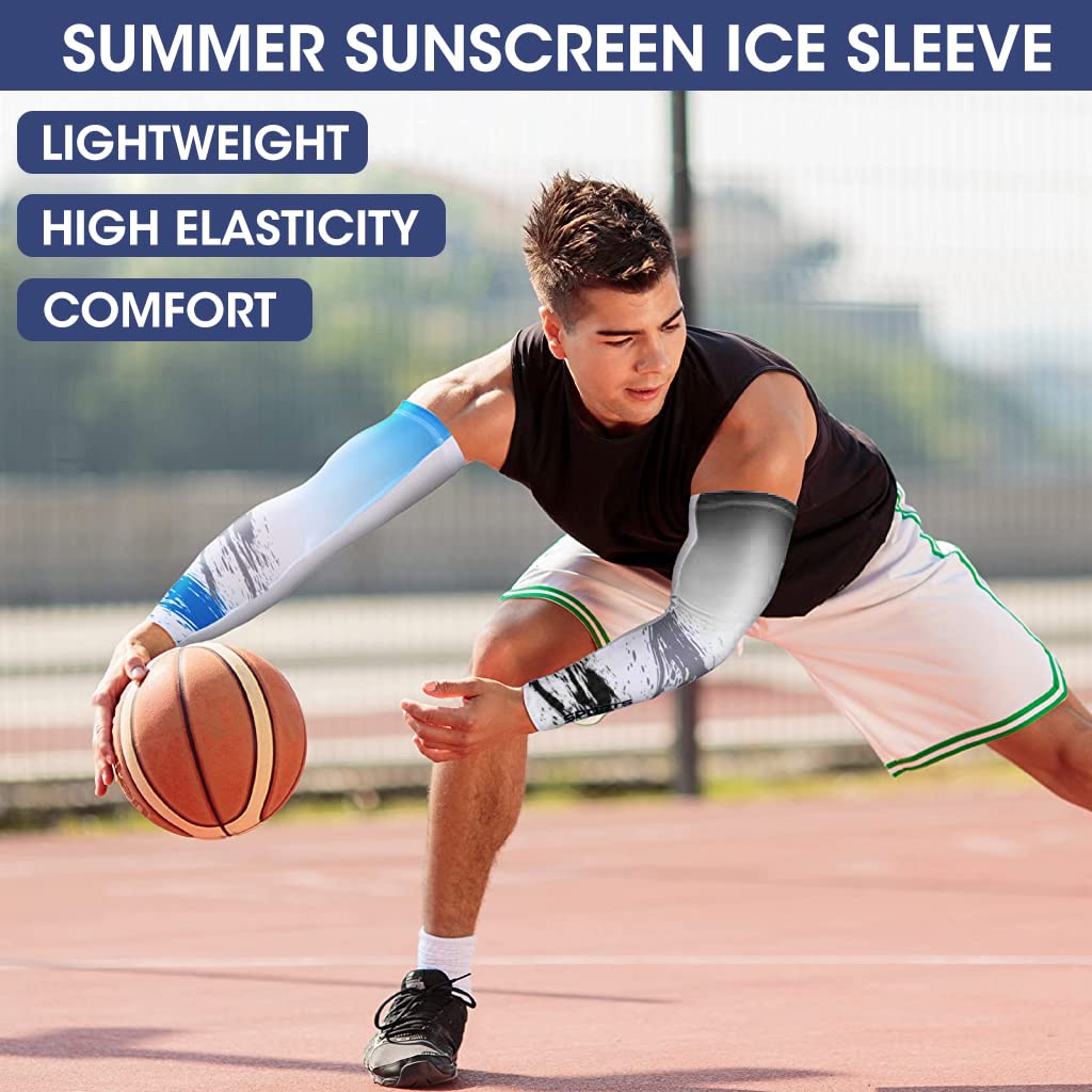 Optifit 2 Pair Arm Sleeves for Men Women, UV Protection and Sunblock Hand Sleeves For Driving, Cycling, Tennis, Cricket, Football, Golf, Outdoor, Gym, Riding(M)