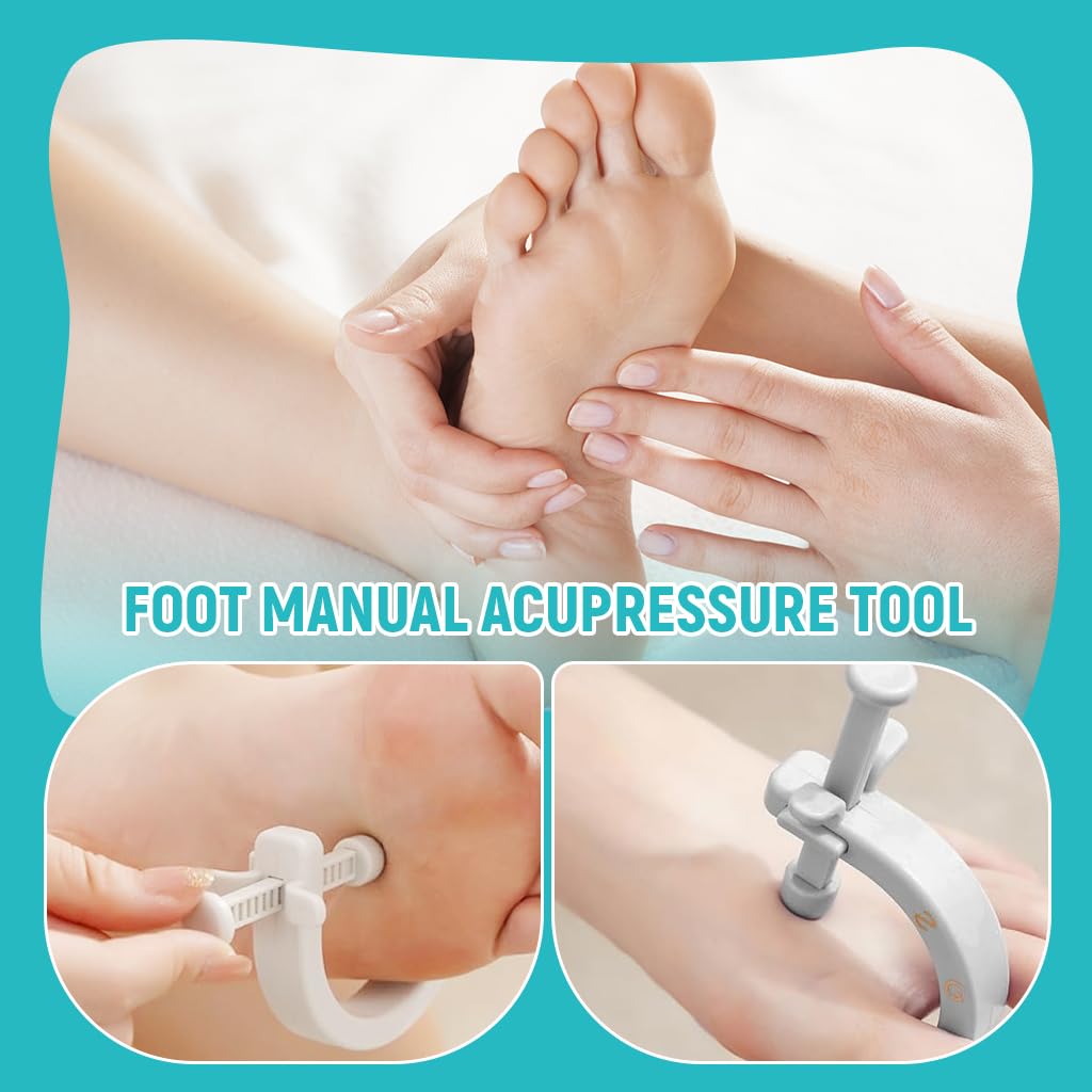 HANNEA Acupressure Press Clip Adjustable Acupressure Press Clip Acupressure Stimulator for Hands, Wrist, Foot Portable Travel Acupressure Press Clip for Pain Relief, Stress and Anxiety Reduction