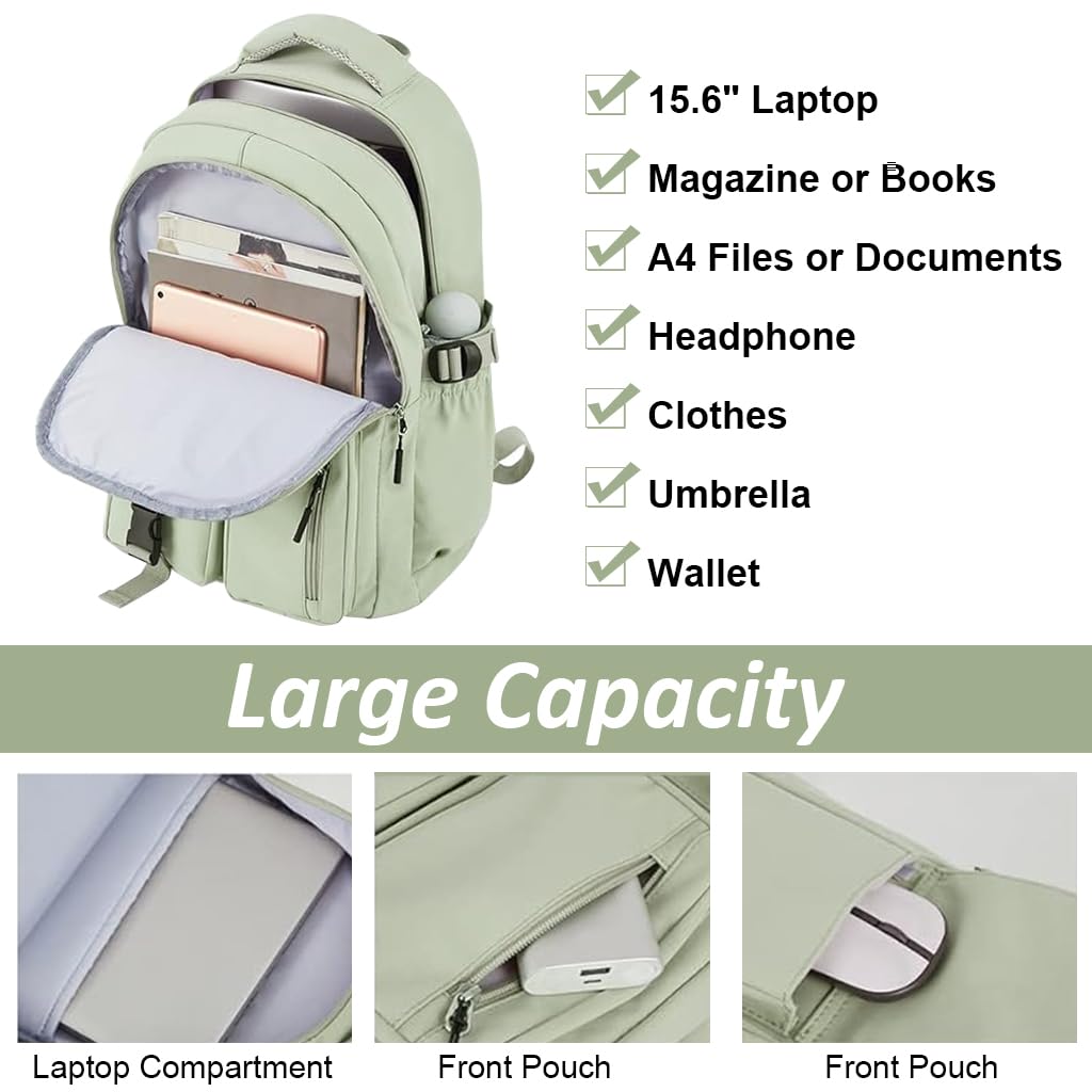 PALAY Women Travel Backpack Casual Backpack Kawaii Pure Color School Backpack Lightweight Nylon Backpack Multi Compartment Fashion Backpack for Travel, School