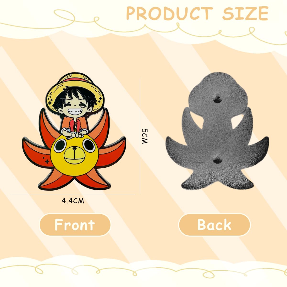 PATPAT Monkey D Luffy Brooch Pin Enamel Cartoon Luffy Brooch Pin for Hat Backpack Charms Badge Toy Gift Brooch Pin for Kids