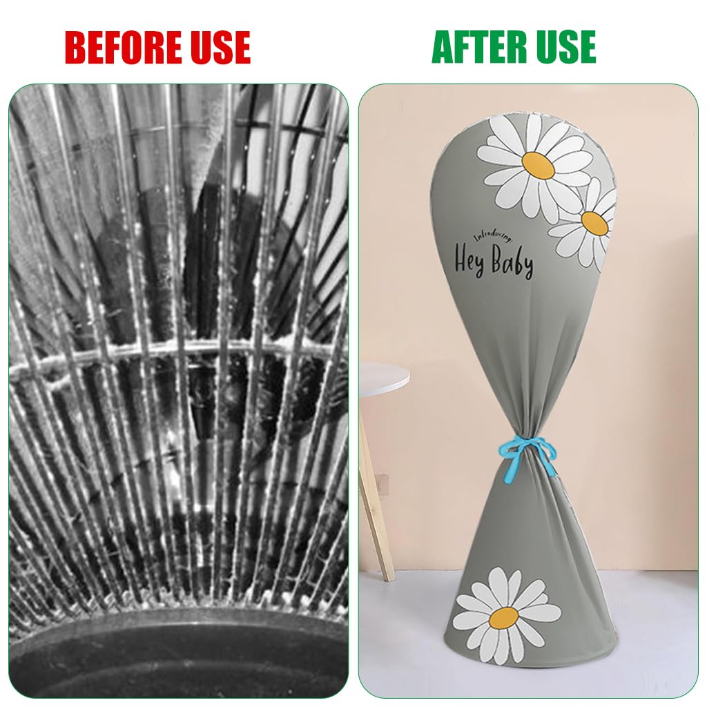 HASTHIP Floor Fan Dust Cover Full Coverage Dust Cover Waterproof Dust Proof PEVA Dust Cover for Floor Fan 55'' Floor Fan Universal Fashion Print Dust Cover