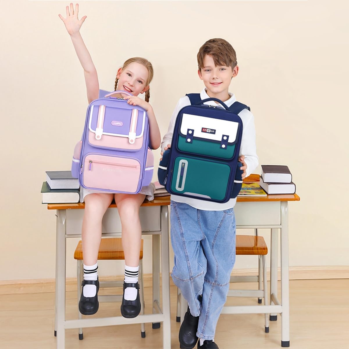 PALAY School Bags for Boys & Girls Waterproof School Backpack For Travel, Camping, Burden-relief School Bag for Kids Girl 6-12 Years Old Casual Backpack