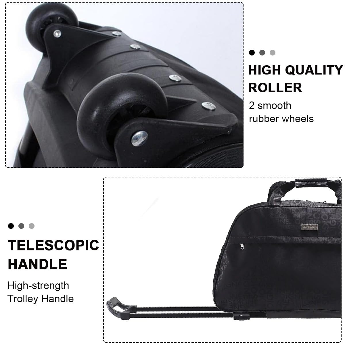 PALAY Large Travel Luggage Portable Wheeled Luggage with Handles Sturdy Polyester Travel Suitcase Carry-on Wheeled Duffel Bag Travel Roller Bag