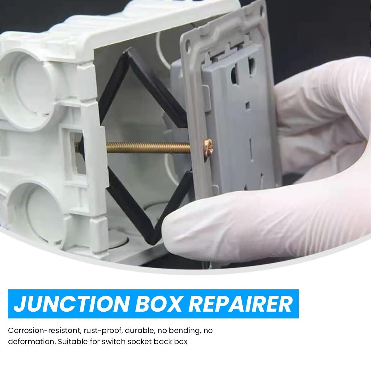 Serplex 10Pcs Switch Socket Cassette Bottom Box Repairer for 86mm x 86mm Switch Socket Cassette Switch Cassette Support Rod Switch Box Repairman Support Rod Electrician Accessories