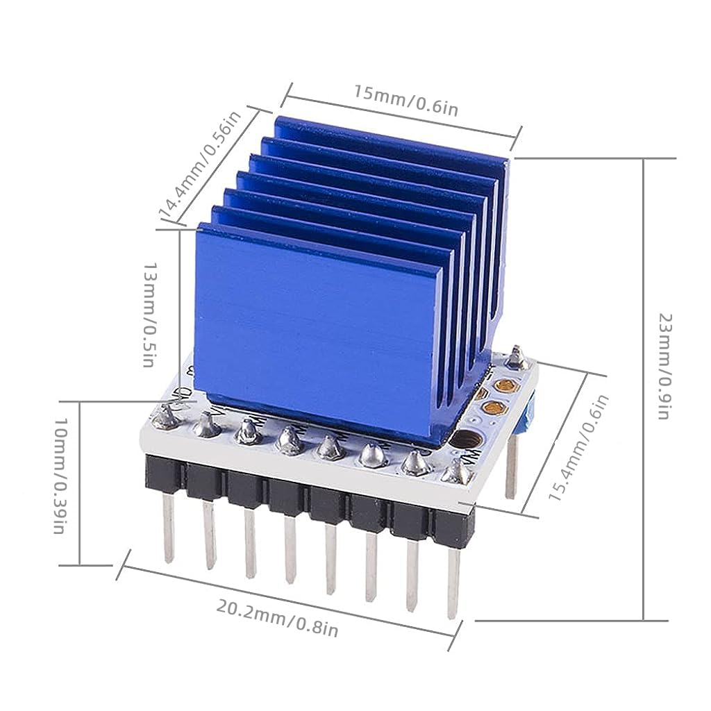 Serplex 2PCS TMC2208 V1.2 3D Printer Stepper Motor Driver, Upgrade TMC2208 Stepper Driver Module with Heat Sink Screwdriver for 3D Printer Controller Mother Boards Reprap MKS Prusa i3 Ender-3 Pro