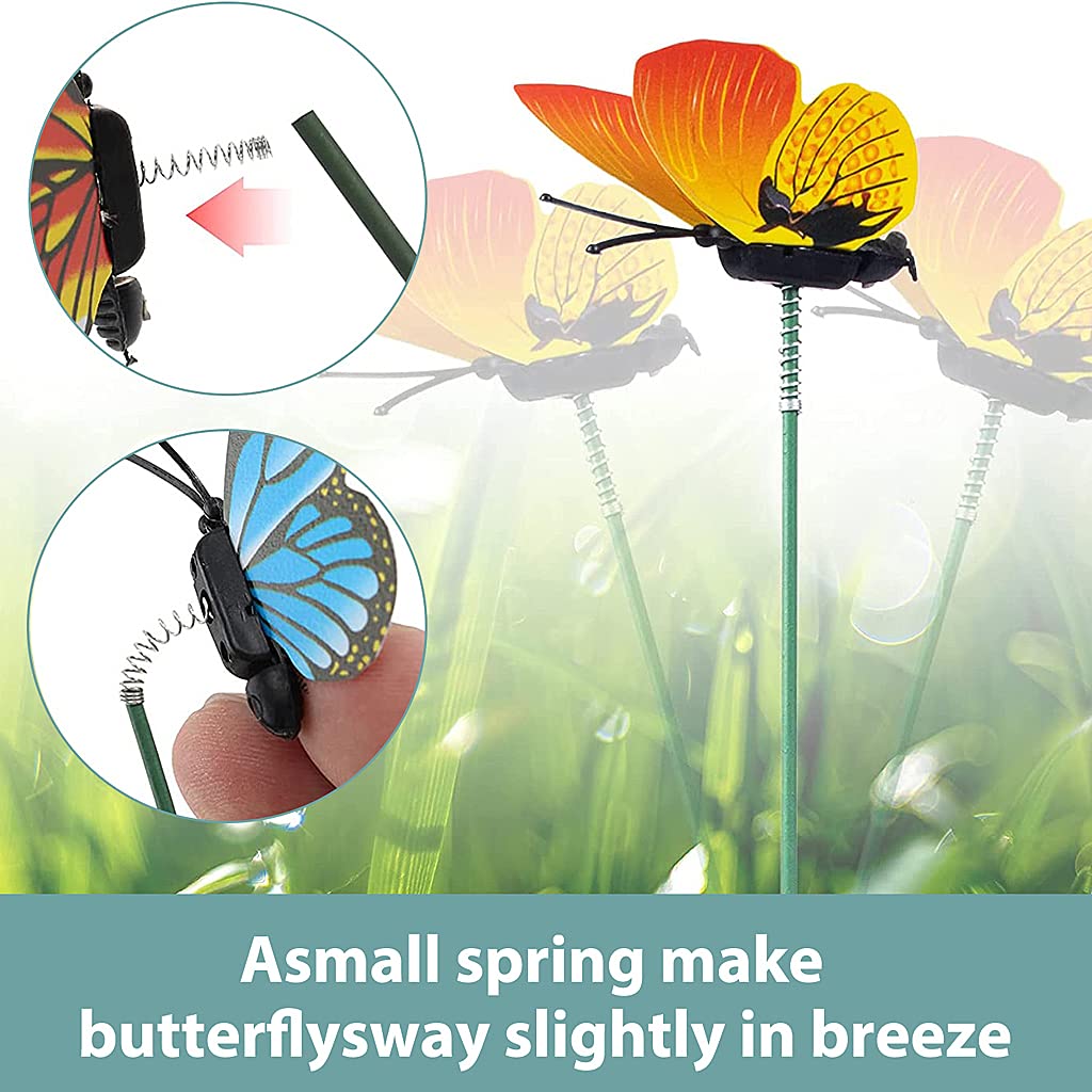 Supvox Magideal Colorful Flying Butterfly On Stick Model Home Garden Lawn Ornament 7X5.5Cm